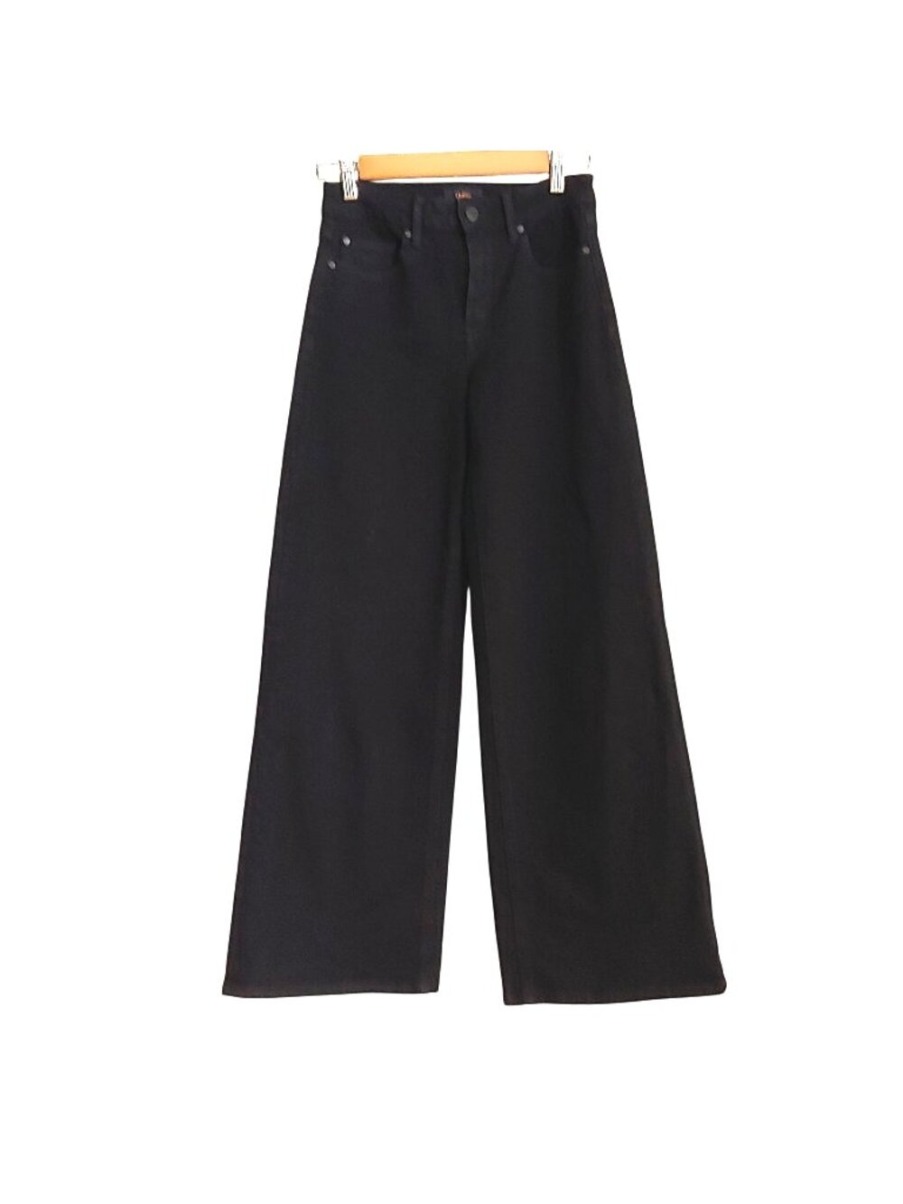 Quince Bella Stretch Wide Leg Jeans Black High Rise 70s Organic Denim 25